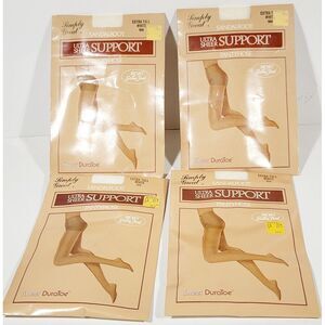 4 Simply Great Pantyhose Extra Tall White 960/ Sandalfoot Ultra Sheer Support.